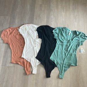 Free People Cotton Bodysuits